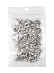 關於100入組/套復古鋅合金蝴蝶和DIY吊墜適合女士DIY首飾製作 - 復古銀色 - 查看 8