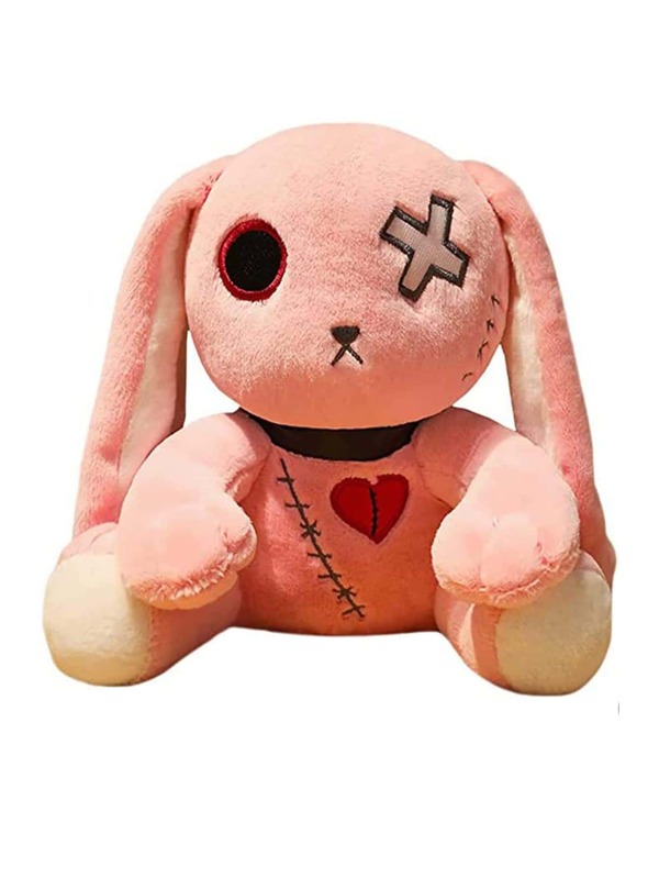 9.45 Inch Creepy Goth Rabbit Plush Crazy Rabbit Plushie Toys Cute