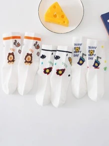 3pairs Baby Rocket Pattern Socks For Daily Life - White - View 1