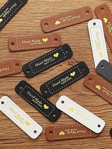 30 piezas Etiqueta de costura de bricolaje con estampado de letra - Multicolor - Ver 3