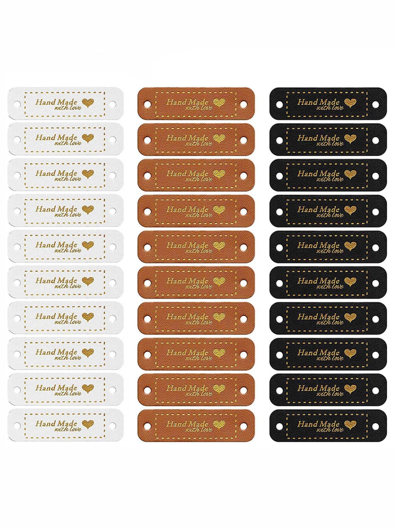 30 piezas Etiqueta de costura de bricolaje con estampado de letra - Multicolor - Ver 1