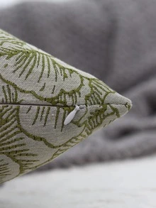 1peça floral jacquard Fronha da almofada sem poliéster Estojo decorativo de almofada de arremesso para vivo casa decoração - Verde - Ver 4