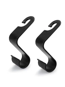 2 piezas Gancho de respaldo de asiento de automóvil - Negro - Ver 4