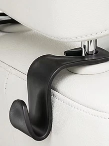 2 piezas Gancho de respaldo de asiento de automóvil - Negro - Ver 3