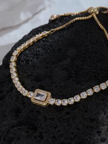 Vòng tay trang trí bằng đá khối Zirconia - Vàng - Xem 3