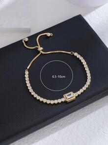 Vòng tay trang trí bằng đá khối Zirconia - Vàng - Xem 4