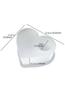 1 khuôn silicon DIY hình trái tim - trắng - Xem 4