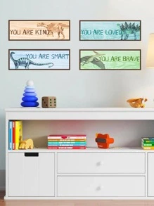 4 miếng dán tường PVC tự dính, thiết kế khủng long hoạt hình dễ thương, miếng dán tường chống thấm nước cho phòng ngủ, áp phích, nhãn dán, nghệ thuật treo tường, vật dụng trang trí mùa xuân làm mới ngôi nhà của bạn, miếng dán trang trí Rama - Nhiều màu - Xem 6