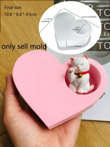 1 khuôn silicon DIY hình trái tim - trắng - Xem 5