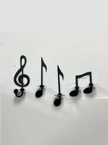 1PC Iron Nến nến, Creative Colol Color Music Not - màu đen - Xem 5