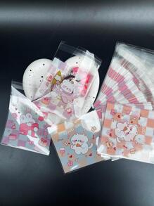 100 cái/bộ Túi Bao Bì Nhựa, Túi Quà Tặng Đồ Họa Hoạt Hình Cho Bữa Tiệc - Nhiều màu - Xem 2