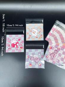 100 cái/bộ Túi Bao Bì Nhựa, Túi Quà Tặng Đồ Họa Hoạt Hình Cho Bữa Tiệc - Nhiều màu - Xem 3