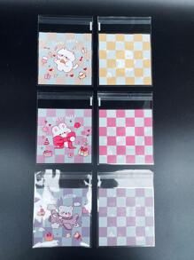 100 cái/bộ Túi Bao Bì Nhựa, Túi Quà Tặng Đồ Họa Hoạt Hình Cho Bữa Tiệc - Nhiều màu - Xem 4