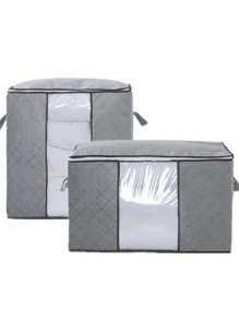 1入組拉鍊被子包,服裝防潮收納袋便攜便攜收納袋 - 藍色 - 查看 3