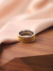 鏈條裝飾戒指 - 彩色 - 查看 5