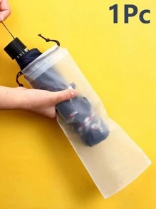 Borsa portaombrello riutilizzabile e portatile, impermeabile in EVA con cordoncino, organizer, protezione ombrello, protezione solare, ombra esterna, ombrello carino per camper, donna, uomo, bambino, viaggio essenziale, pieghevole, grande, piccolo, medio, impermeabile, leggero, regalo per insegnante, mamma, papà, Natale, portatile, trasparente, mini, tasca