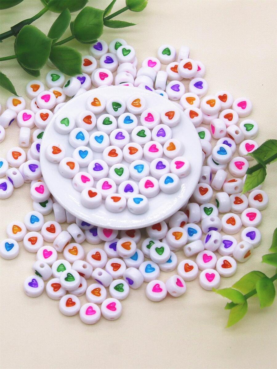 300入組愛心細節DIY珠子 - 彩色 - 查看 1