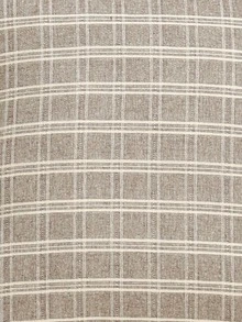 1入組英倫風情格紋枕套帶流蘇適用於沙發和臥室裝飾用品 - 咖啡棕 - 查看 4