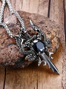 Men Sword Charm Necklace Punk Hip Pop Style, For Jewelry Gift And Party - Multicolor - View 7