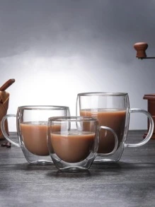 1 pieza Taza de cristal, taza de oficina de trabajo minimalista para el hogar - transparente - Ver 5