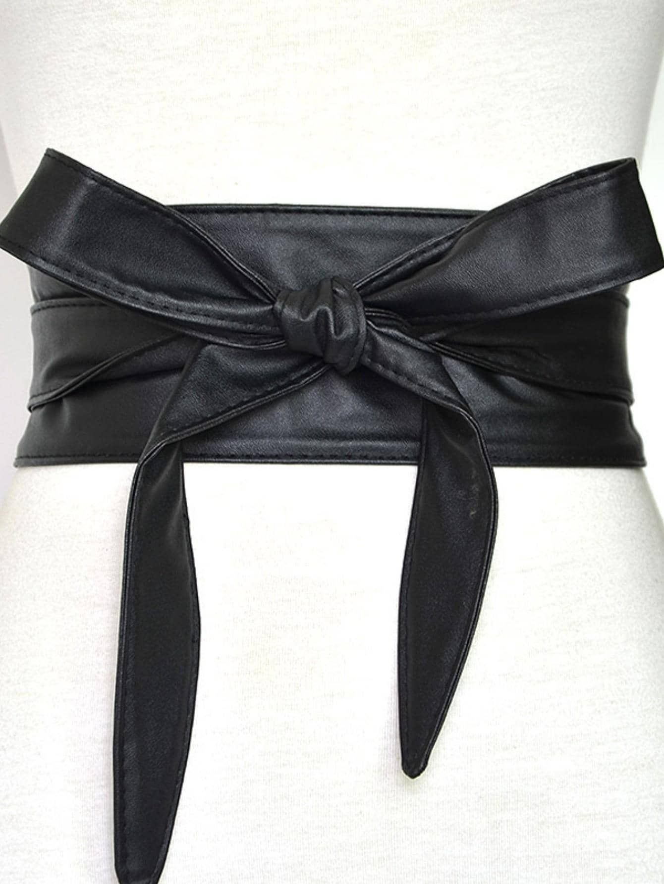 Cinturón corbata de lazo - Negro - Ver 1