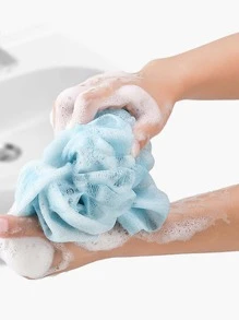 1入組素色沐浴浴花PE隨機顏色家用便攜式沐浴球 - 彩色 - 查看 1