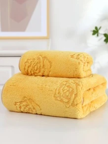 1pc Soft & Absorbent Coral Fleece Towel, Quick Dry, Romantic Love, Rose Or Butterfly Jacquard Pattern, Ideal Valentine's Day Gift For Loved One - Face Towel Or Bath Towel Shower Towels For Beauty Salon, Hotel Sports,Home Essentials, Towel, Skin Care Bath Towel Sheet