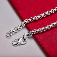 925 Sterling Silver Plated Round 4mm Box Chain Bracelet Jewelry - Silver - View 5