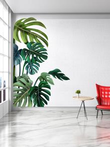 2pcs Tropical Leaf Pattern Wall Sticker, Modern PVC Wall Decal For Home Decoration, Stickers, Wall Decal, Vinyl Decal For Home Decorations, Spring Decoration Items Refresh Your Home, Festival Decoration Stickers Gifts Birthday Graduation