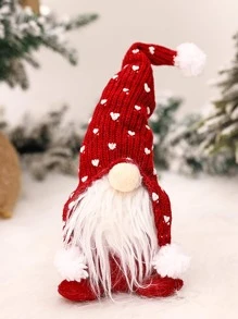 1 件/5 件圣诞针织娃娃雕像，无脸老人桌面装饰，圣诞老人服装，圣诞派对装饰道具，家庭客厅桌面装饰品，农舍装饰，展示橱窗装饰，圣诞节
