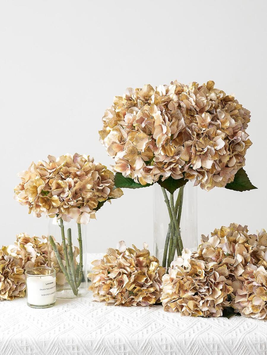 1入組人造花現代家居裝飾塑料仿真花 - 金色 - 查看 1