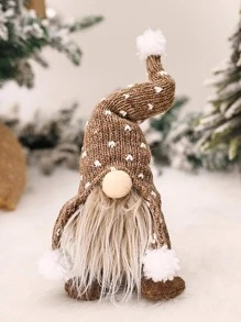 1 件/5 件圣诞针织娃娃雕像，无脸老人桌面装饰，圣诞老人服装，圣诞派对装饰道具，家庭客厅桌面装饰品，农舍装饰，展示橱窗装饰，圣诞节