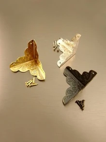 12入組黃色復古三邊裝飾角保護器適用於 Diy 禮品盒、木盒、櫥櫃 - 銅色 - 查看 5