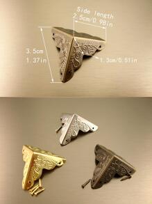 12入組黃色復古三邊裝飾角保護器適用於 Diy 禮品盒、木盒、櫥櫃 - 銅色 - 查看 3