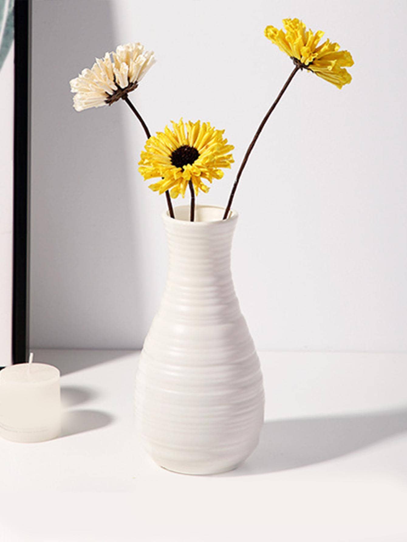 1入組素色花瓶 - 白色 - 查看 1