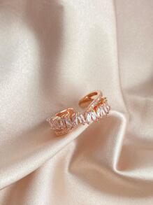 rakol 方晶鋯石裝飾扭結開口戒指適合女士適合派對宴會婚禮 - 玫瑰金 - 查看 4