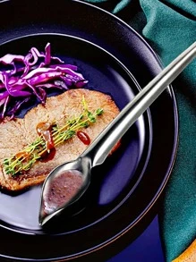 1pc Stainless Steel Piping Spoon - Silver - View 3