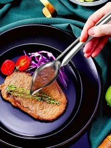 1pc Stainless Steel Piping Spoon - Silver - View 4