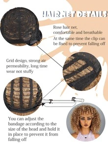 Afro Short Curly Synthetic Wig - Multicolor - View 3