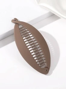 1入組簡約啞光香蕉夾，適合高馬尾，適用於日常休閒 - 卡其色 - 查看 2