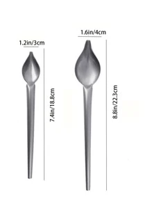 1pc Stainless Steel Piping Spoon - Silver - View 2
