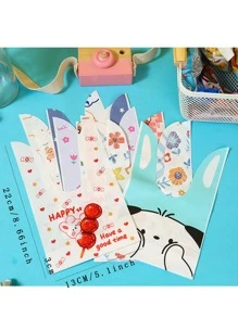 10pcs Cartoon Dinosaur Pattern Gift Bag, Modern Plastic Gift Wrapping Bag For Party Supply