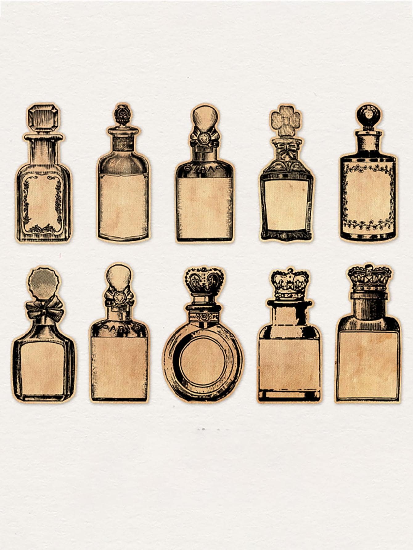 1 pieza Papel material con patrón de botella - Negro - Ver 1