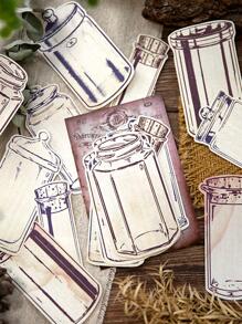 1 pieza Papel material con patrón de botella - Negro - Ver 5