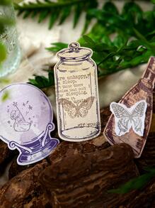 1 pieza Papel material con patrón de botella - Negro - Ver 3