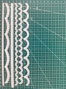 1入線條和角度條紋裝飾壓花切割模 - 銀色 - 查看 5