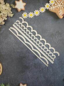 1入線條和角度條紋裝飾壓花切割模 - 銀色 - 查看 4