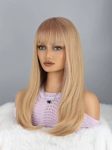 Tóc giả tổng hợp dài thẳng có tóc mái - Ombre - Xem 7