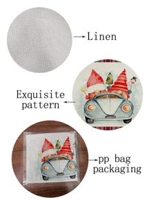 1pc Christmas Car & Plaid Pattern Placemat, Modern Fabric Heat Resistant Placemat For Kitchen