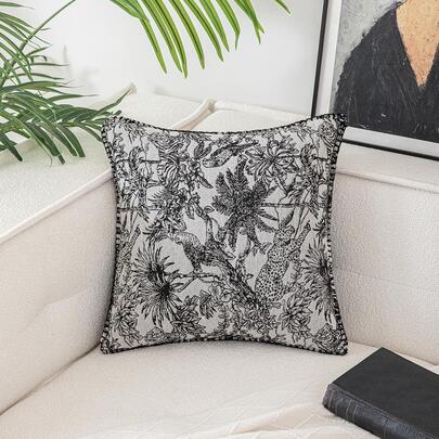 1 件动物提花抱枕套，不含内垫